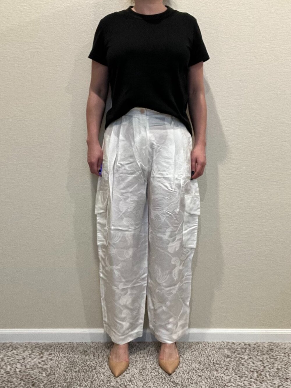 COS Pants - White with Flower Print